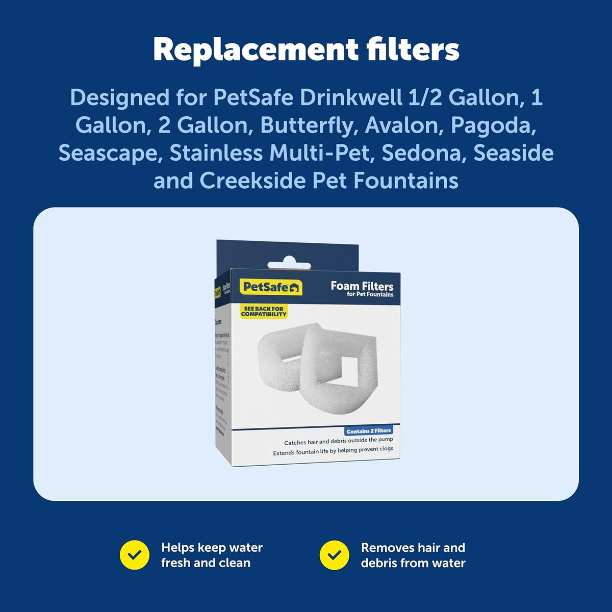 PetSafe Drinkwell Replacement Foam Filters, 2 Pack - view 6