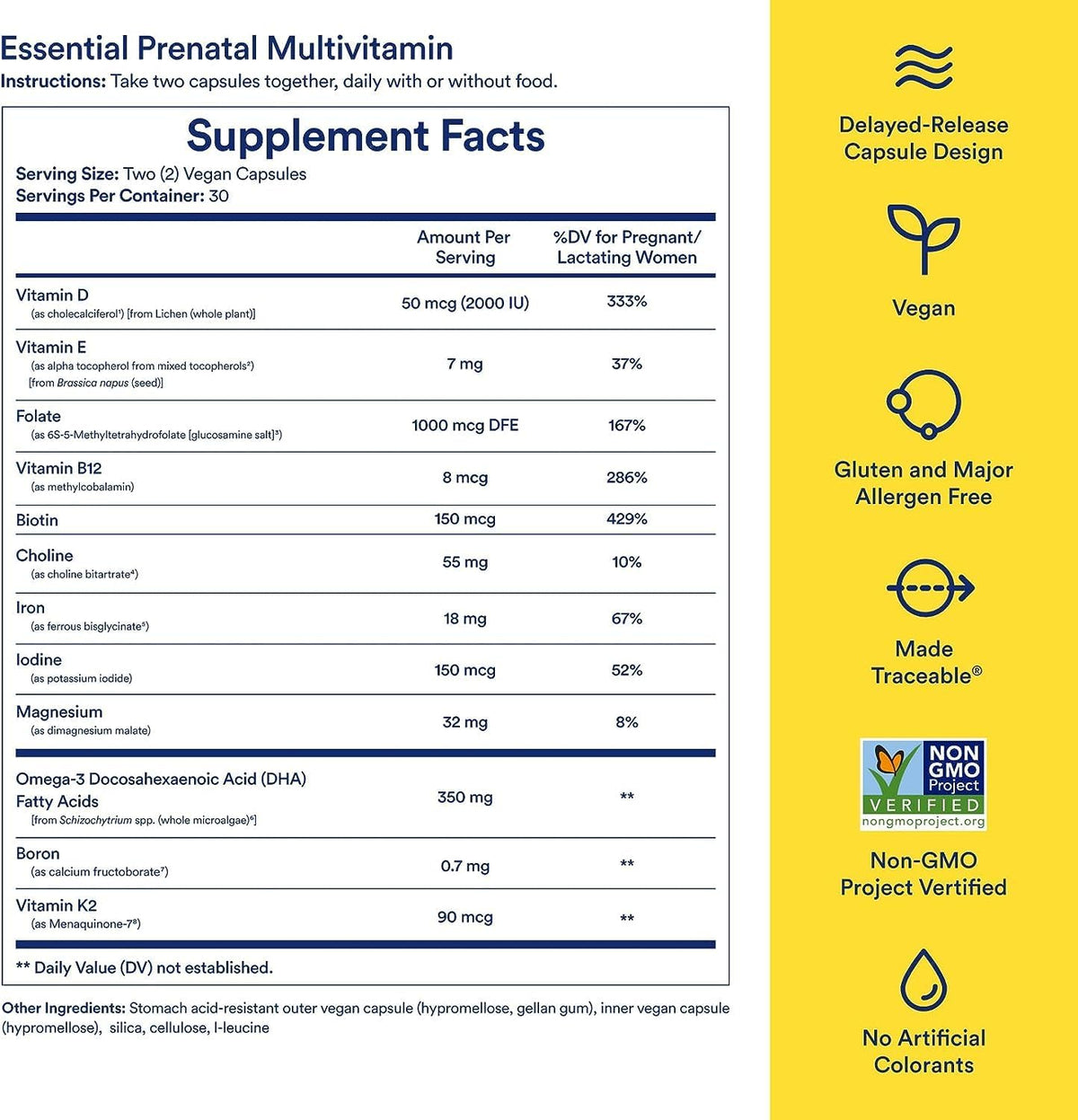 Ritual Women's Prenatal Multivitamin with Omega-3 DHA, 30 Servings - view 3
