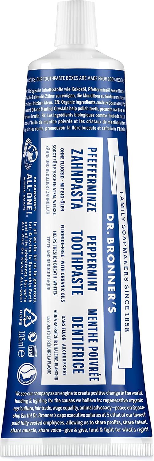 Dr. Bronner's All One Peppermint Toothpaste 105 ml Pack of 2 - view 3