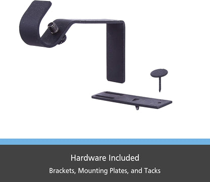 Kenney Fast Fit 5/8" No Measure Curtain Rod Brackets, Matte Black - view 3