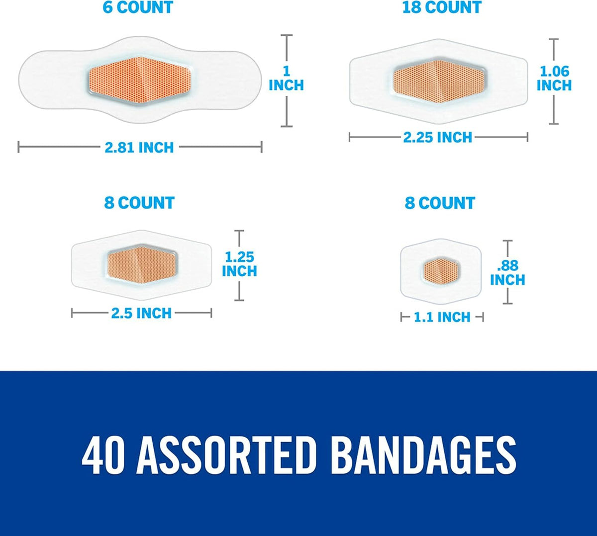 Nexcare Max Hold Waterproof Bandages, Clear, Assorted, 40 Count — alternate product view