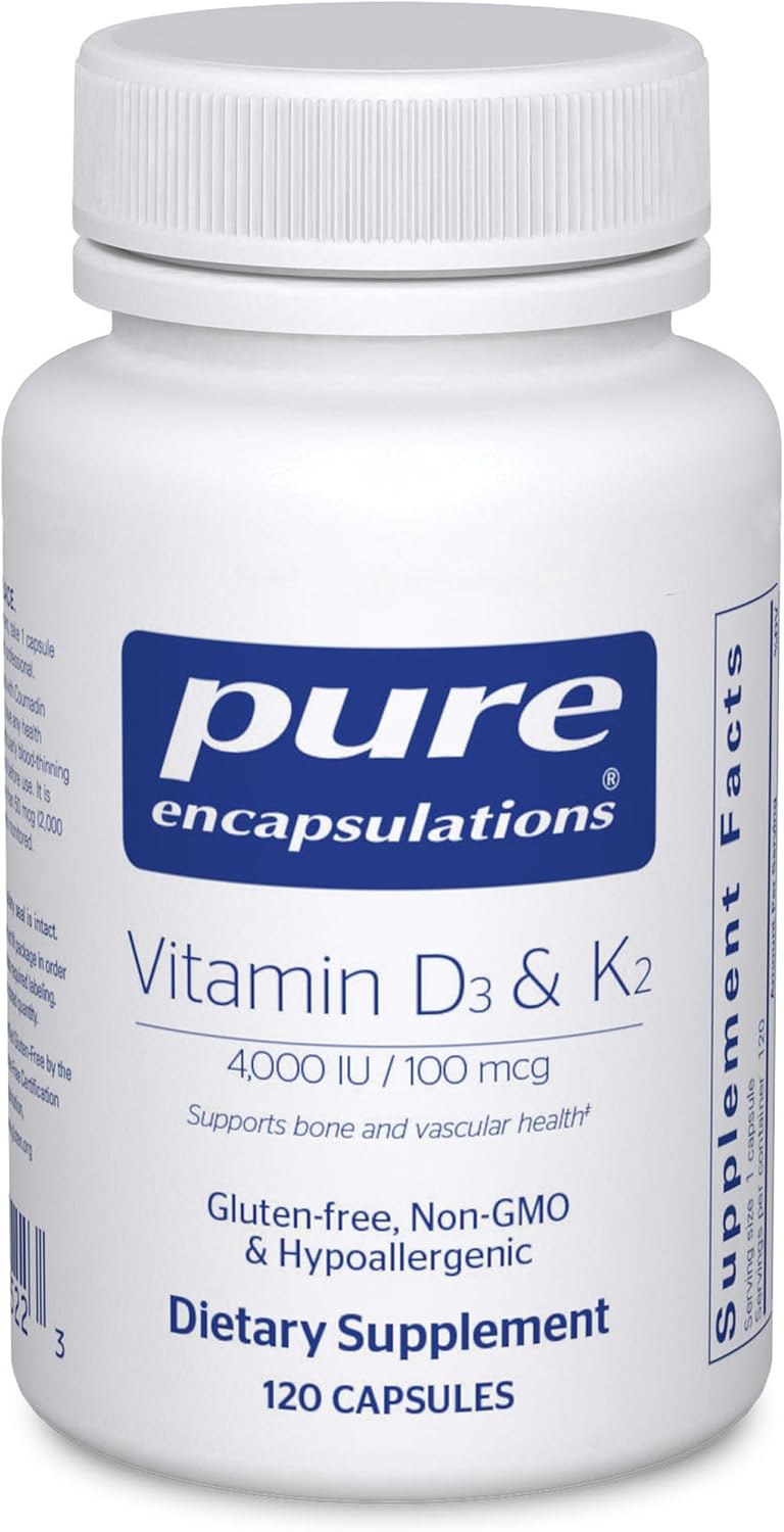 Pure Encapsulations Vitamin D3 & K2, 120 Capsules — product view