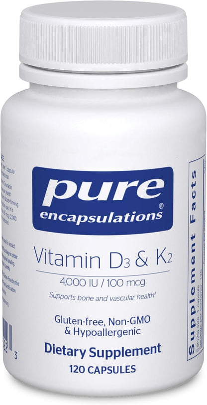 Pure Encapsulations Vitamin D3 & K2, 120 Capsules