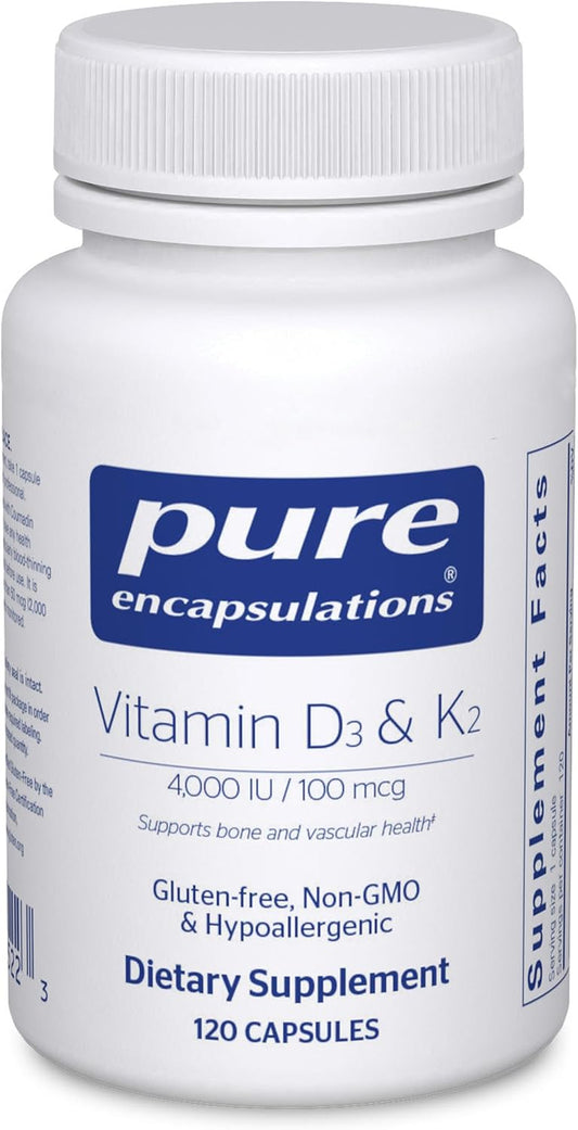 Pure Encapsulations Vitamin D3 & K2, 120 Capsules