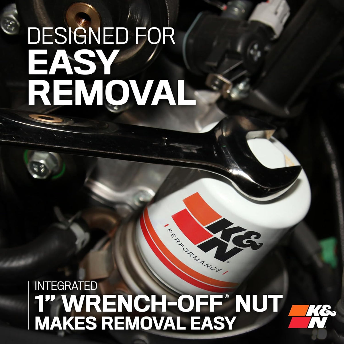 K&N HP-1002 Oil Filter with Wrench-Off Nut, 20,000 Mile Engine Protection - view 2