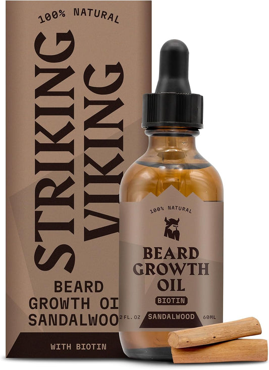 Striking Viking Beard Oil with Biotin, Sandalwood, 2 fl oz (60 ml)