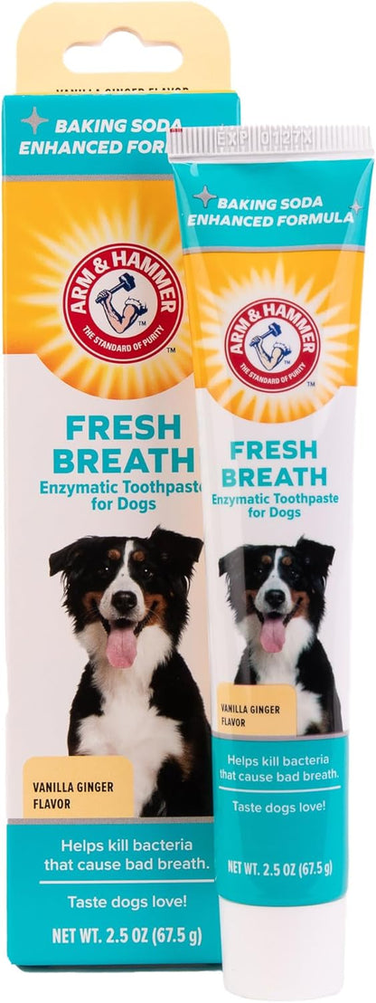 Arm & Hammer Fresh Breath Enzymatic Dog Toothpaste, Vanilla Ginger, 67.5 g