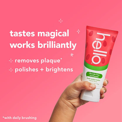 Hello Oral Care Kids Fluoride-Free Toothpaste Natural Watermelon 4.2 oz - view 5