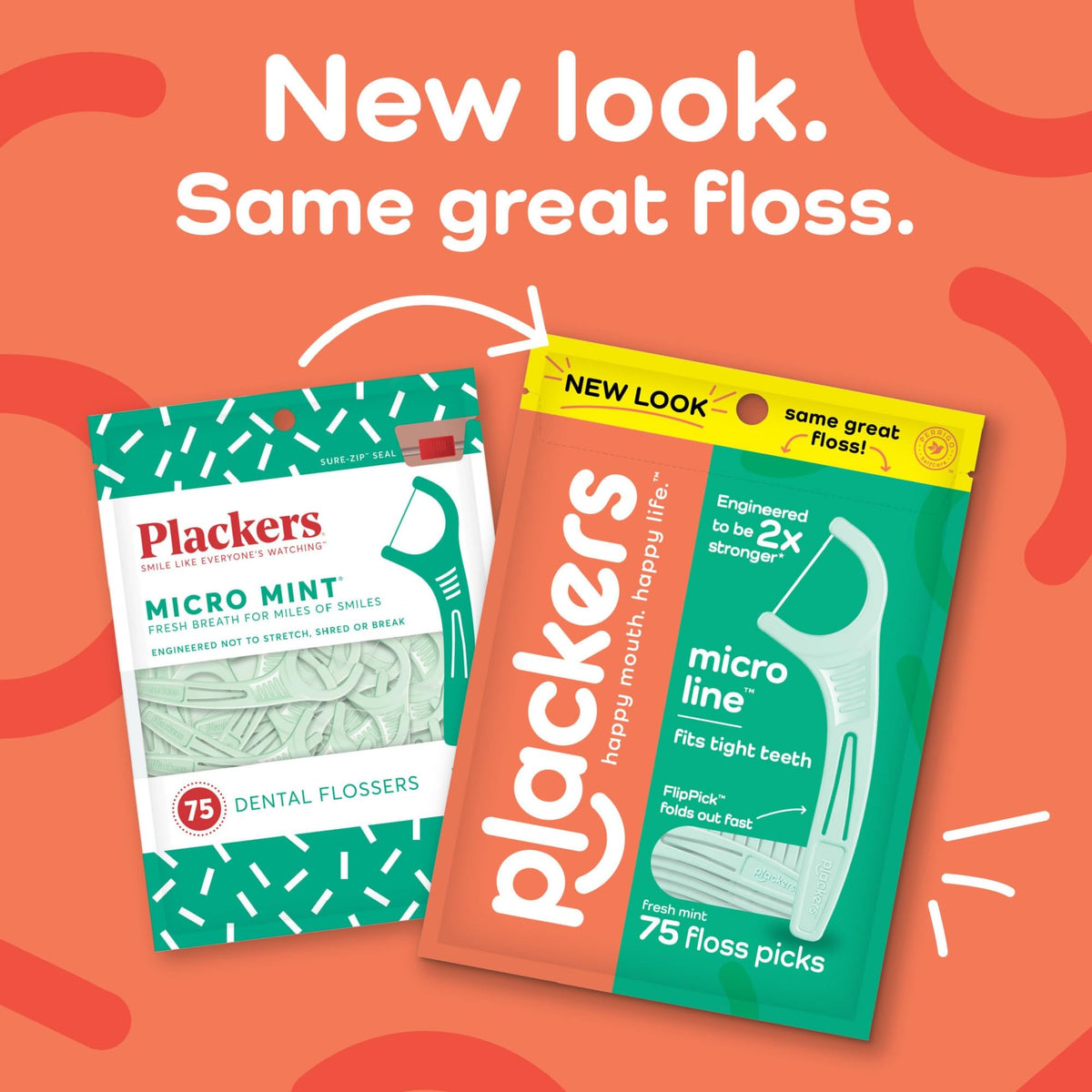 Plackers Micro Mint Floss Picks, 90 Count, Pack of 6 — alternate product view