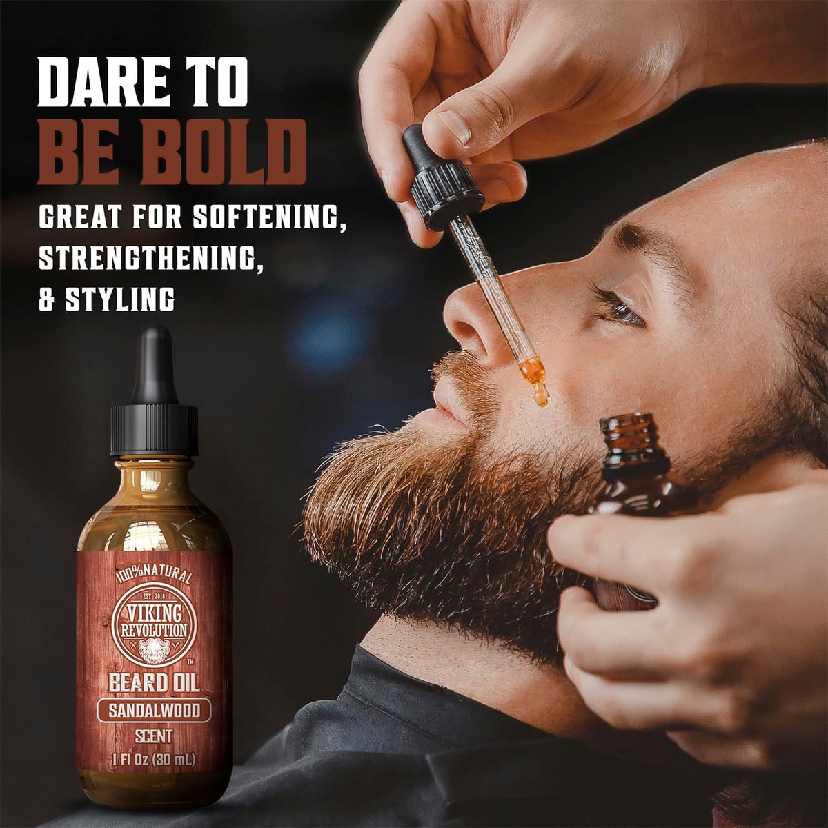 Viking Revolution Sandalwood Beard Balm 2 oz and Beard Oil 1 fl oz Bundle - view 6