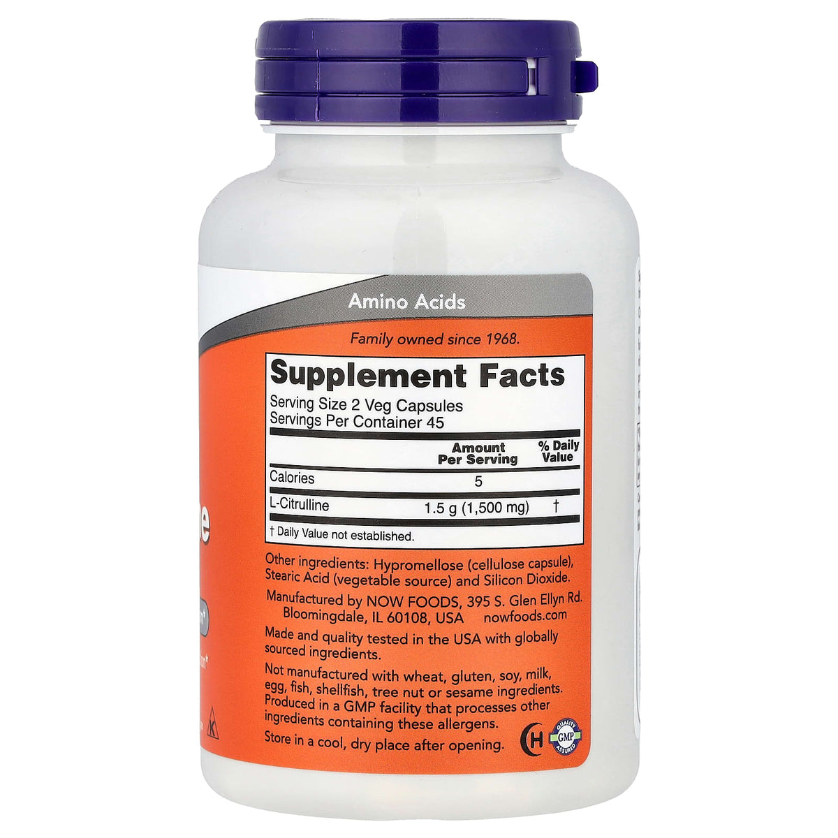NOW Foods L-Citrulline, 750 mg, 90 Veg Capsules — alternate product view