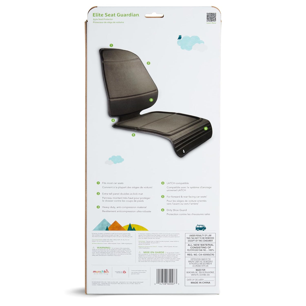 Munchkin Elite Seat Guardian Car Seat Protector, Dark Grey - view 6