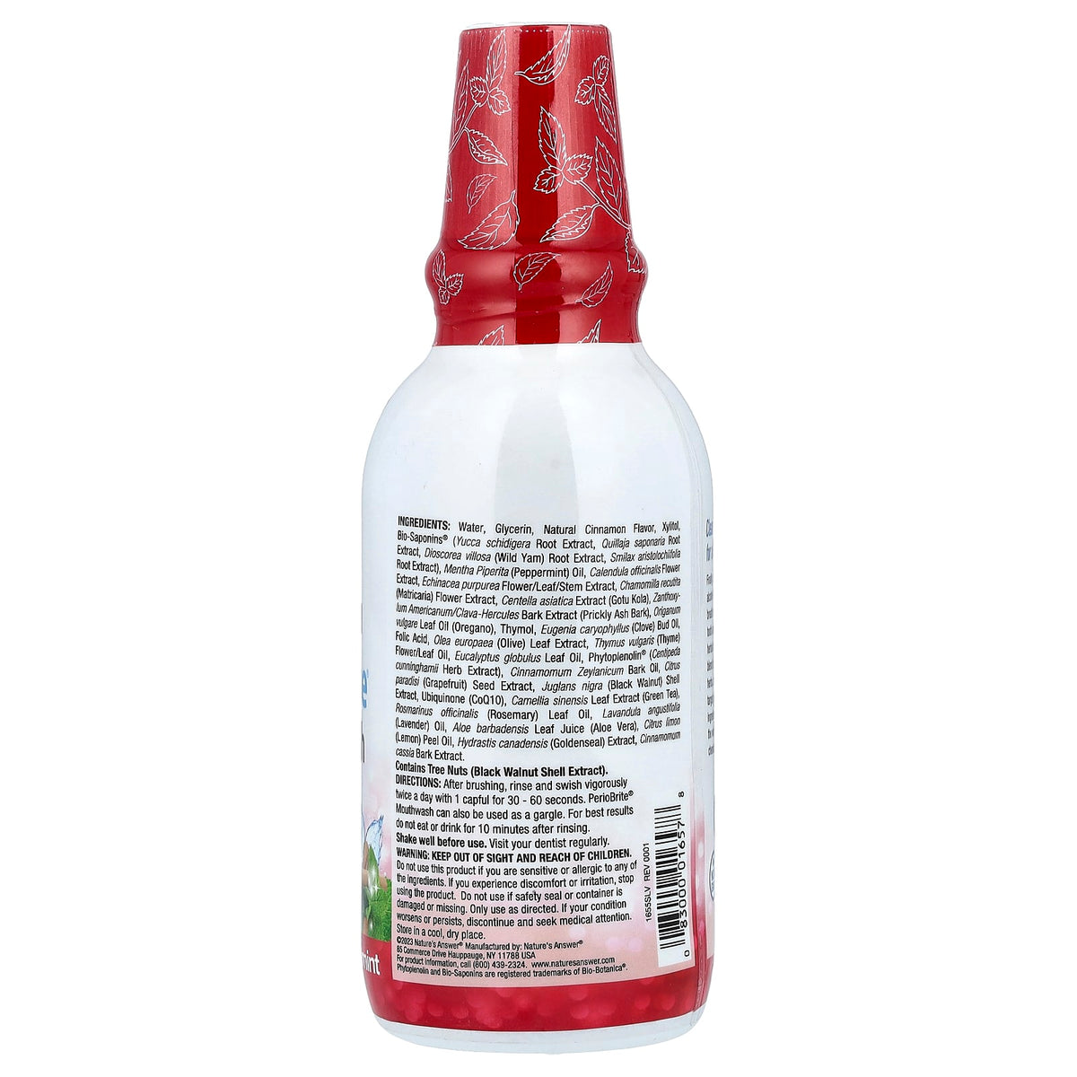 Nature's Answer PerioBrite Mouthwash with Xylitol, Cinnamint, 480 ml (16 fl oz) — alternate product view