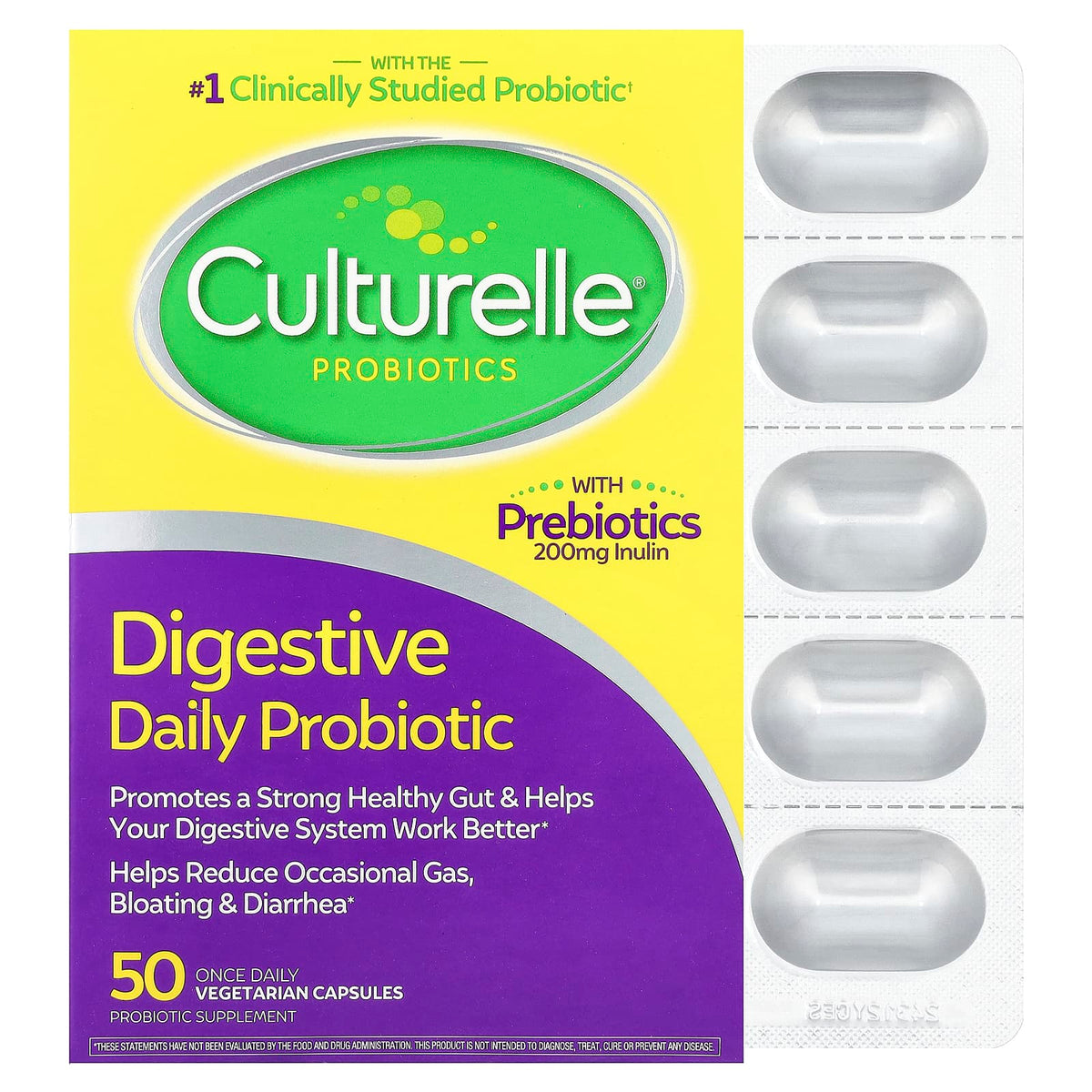 Culturelle Digestive Daily Probiotic 50 Once Daily Vegetarian Capsules