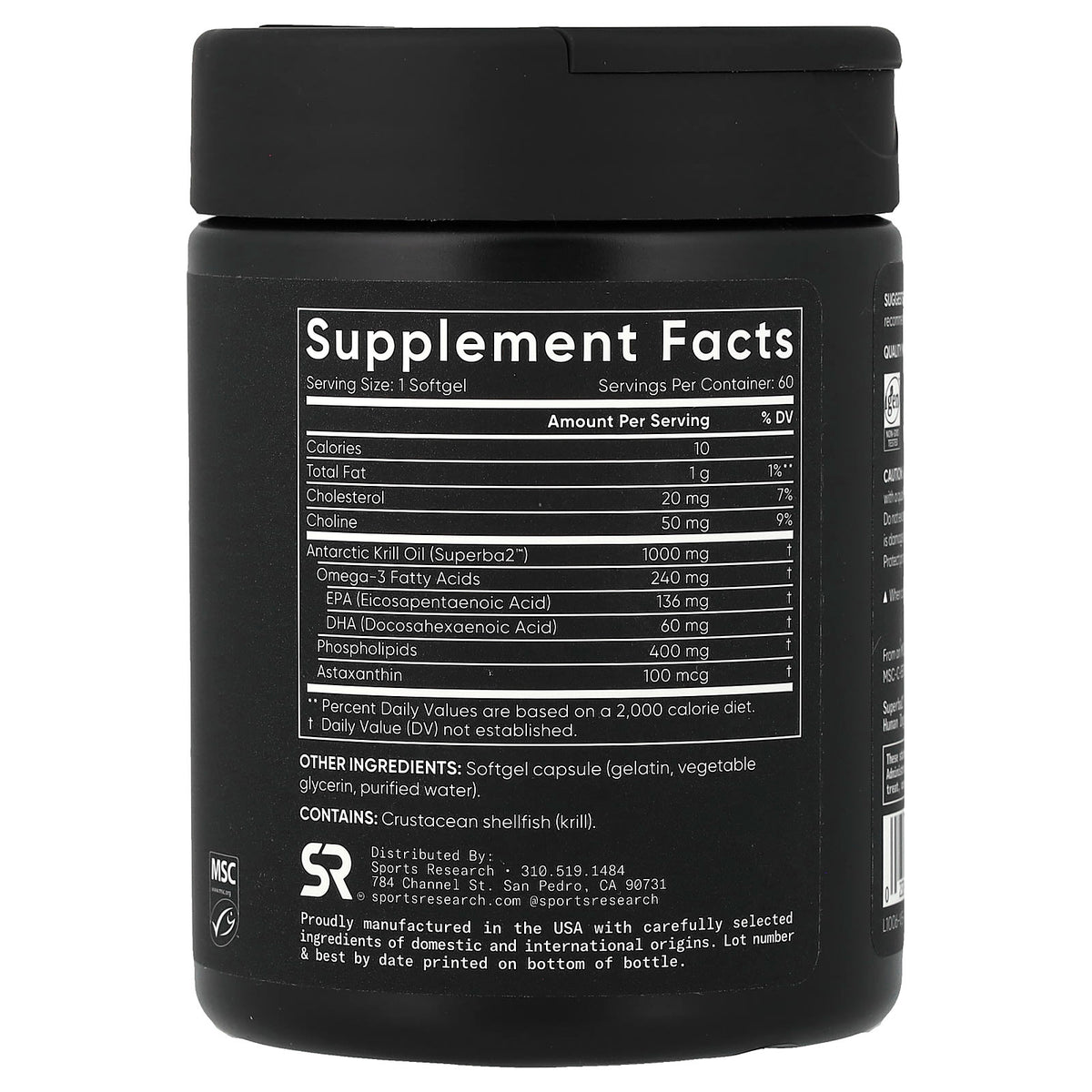 Sports Research Omega-3 Krill Oil, 1,000 mg, 60 Softgels — alternate product view