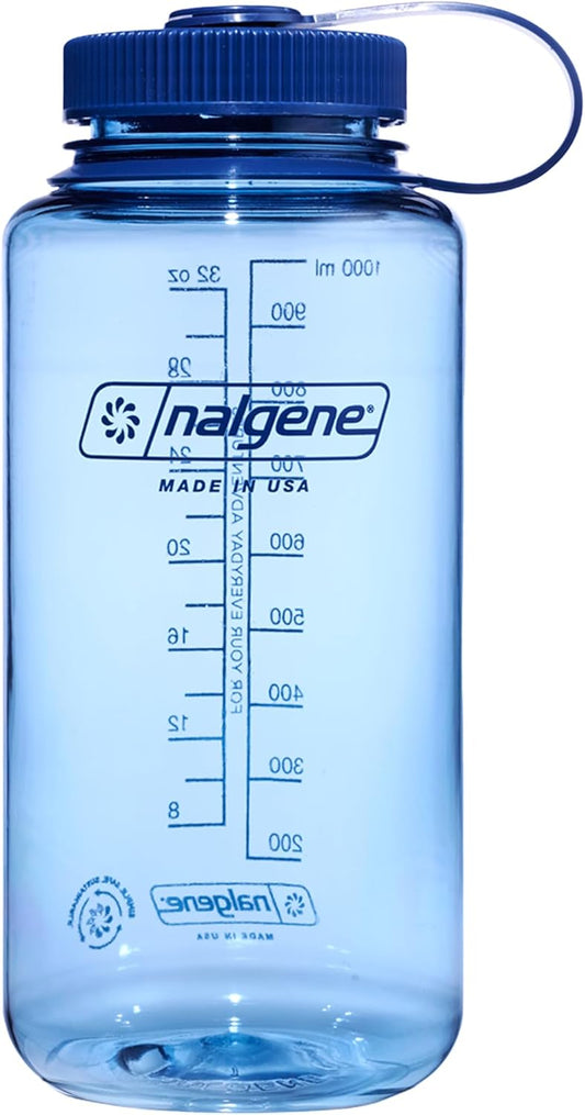Nalgene 32 oz (1 Litre) Wide Mouth Water Bottle, Baby Blue