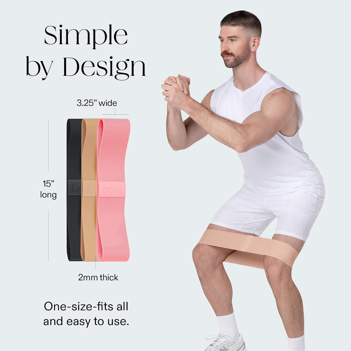 Bala Bands Resistance Bands, Non-Slip Fabric, Pack of 3 - view 4