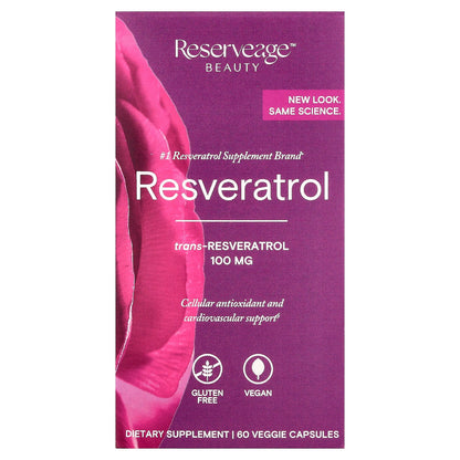Reserveage Beauty Resveratrol 100 mg, 60 Vegetarian Capsules