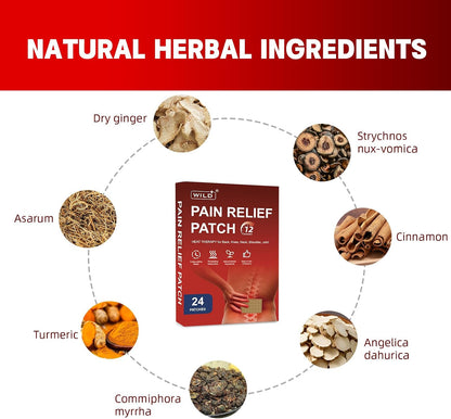 WILD+ Herbal Self-Heating Patches for Back, Neck and Shoulders, 24 Count - view 3