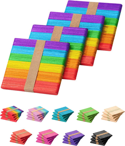 Mr. Pen Coloured Wooden Craft Sticks, 200 Pack, 4.5 Inch
