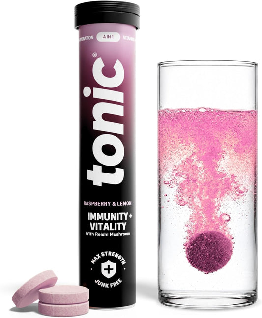 Tonic Health Immunity & Vitality Effervescent Tablets - Raspberry & Lemon (20)