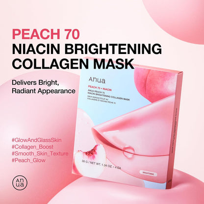 Anua Peach 70 Niacin Brightening Collagen Mask 4 Pack - view 2