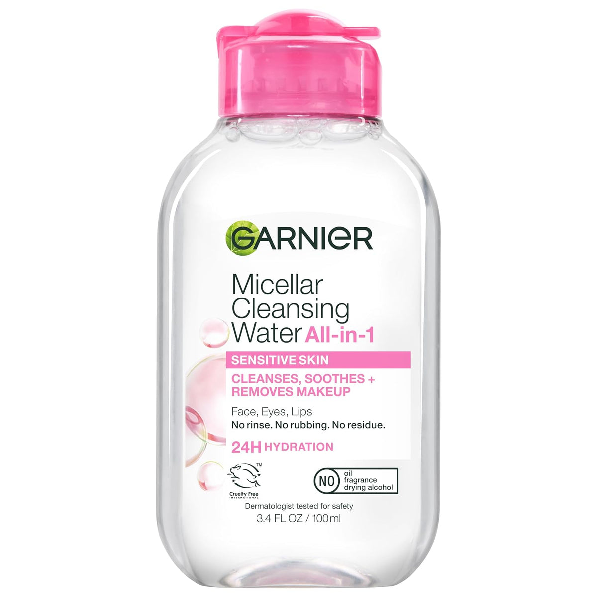 Garnier Micellar Cleansing Water, Facial Cleanser and Makeup Remover, 3.4 fl oz — product view