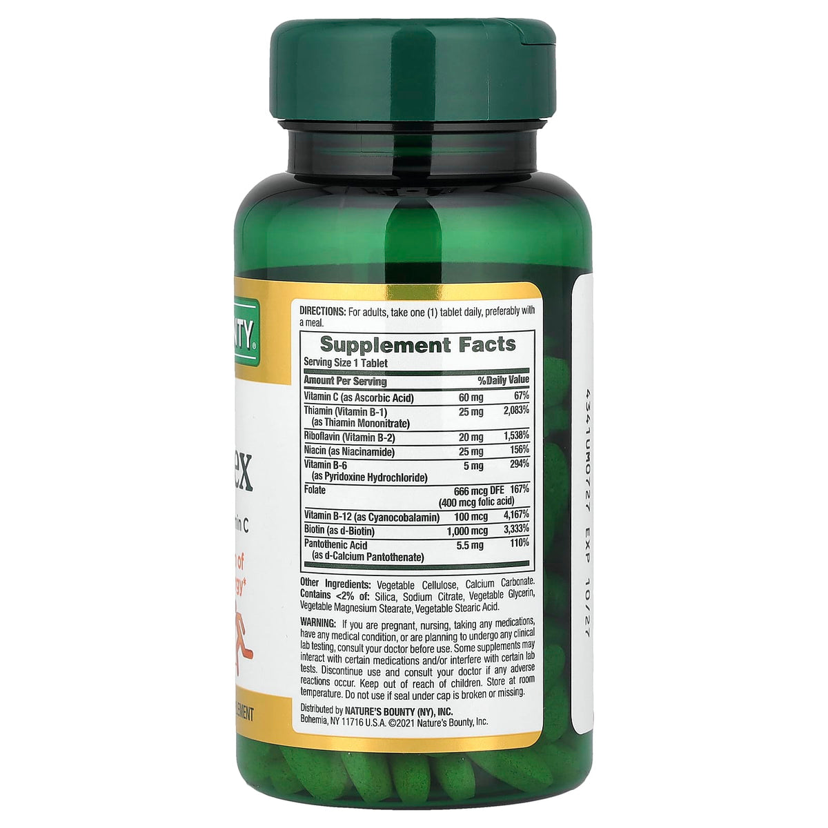 Nature's Bounty Super B-Complex with Folic Acid + Vitamin C, 150 Coated Tablets — alternate product view