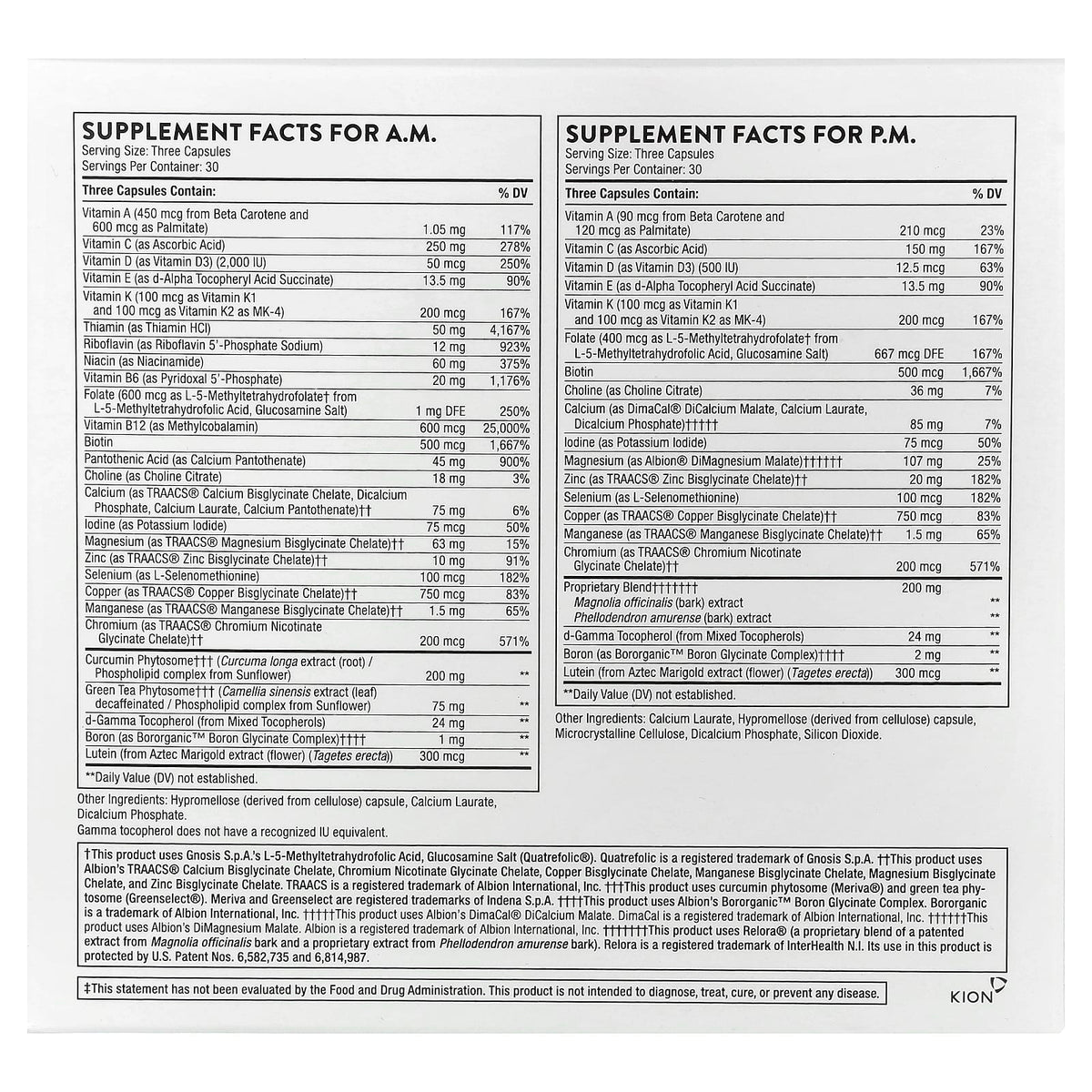 Thorne Multi-Vitamin Elite A.M. & P.M., 2 Bottles, 90 Capsules Each - view 2