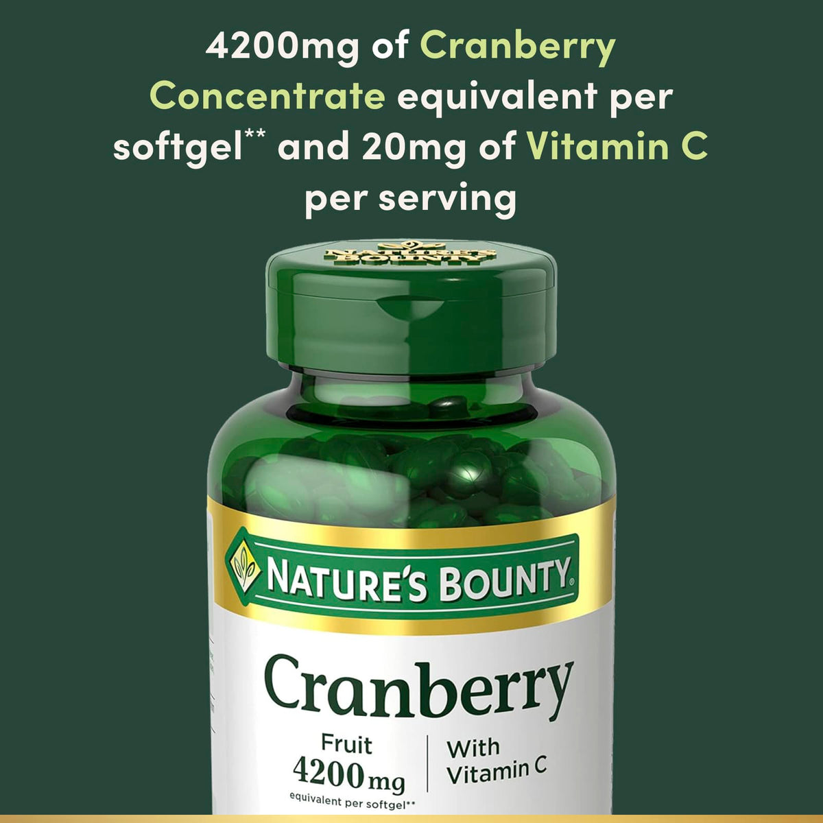 Nature's Bounty Cranberry with Vitamin C, 250 Rapid Release Softgels - view 6