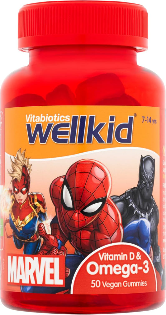 Wellkid Marvel Omega-3 and Vitamin D Soft Jellies 50 Count