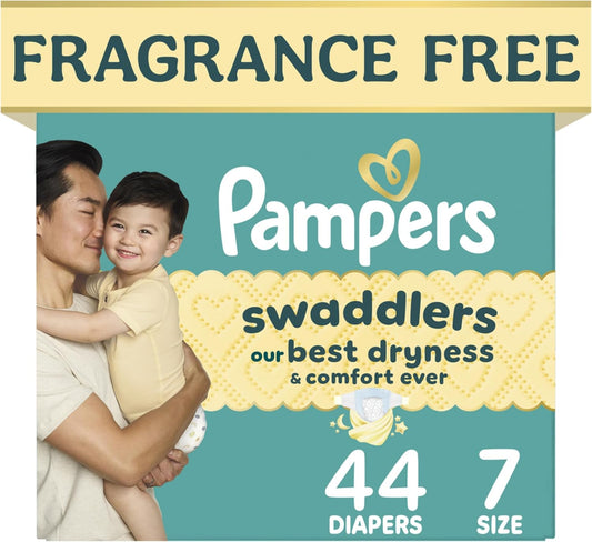 Pampers Swaddlers Nappies, Size 7 (26-50 lbs), 44 Count