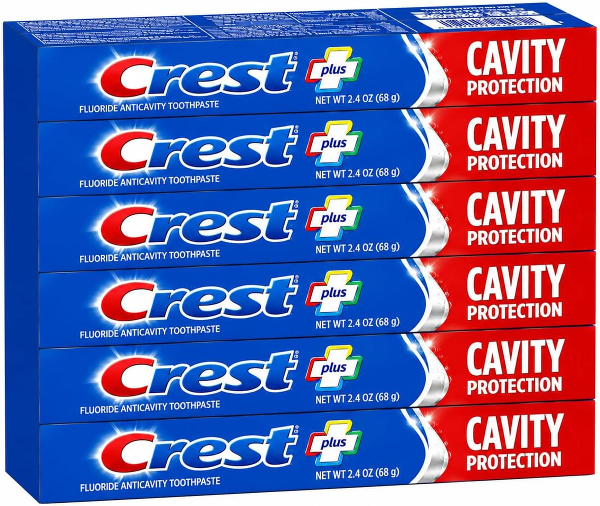 Crest Fluoride Anticavity Toothpaste, Regular Paste, 2.4 oz, Pack of 6 — alternate product view