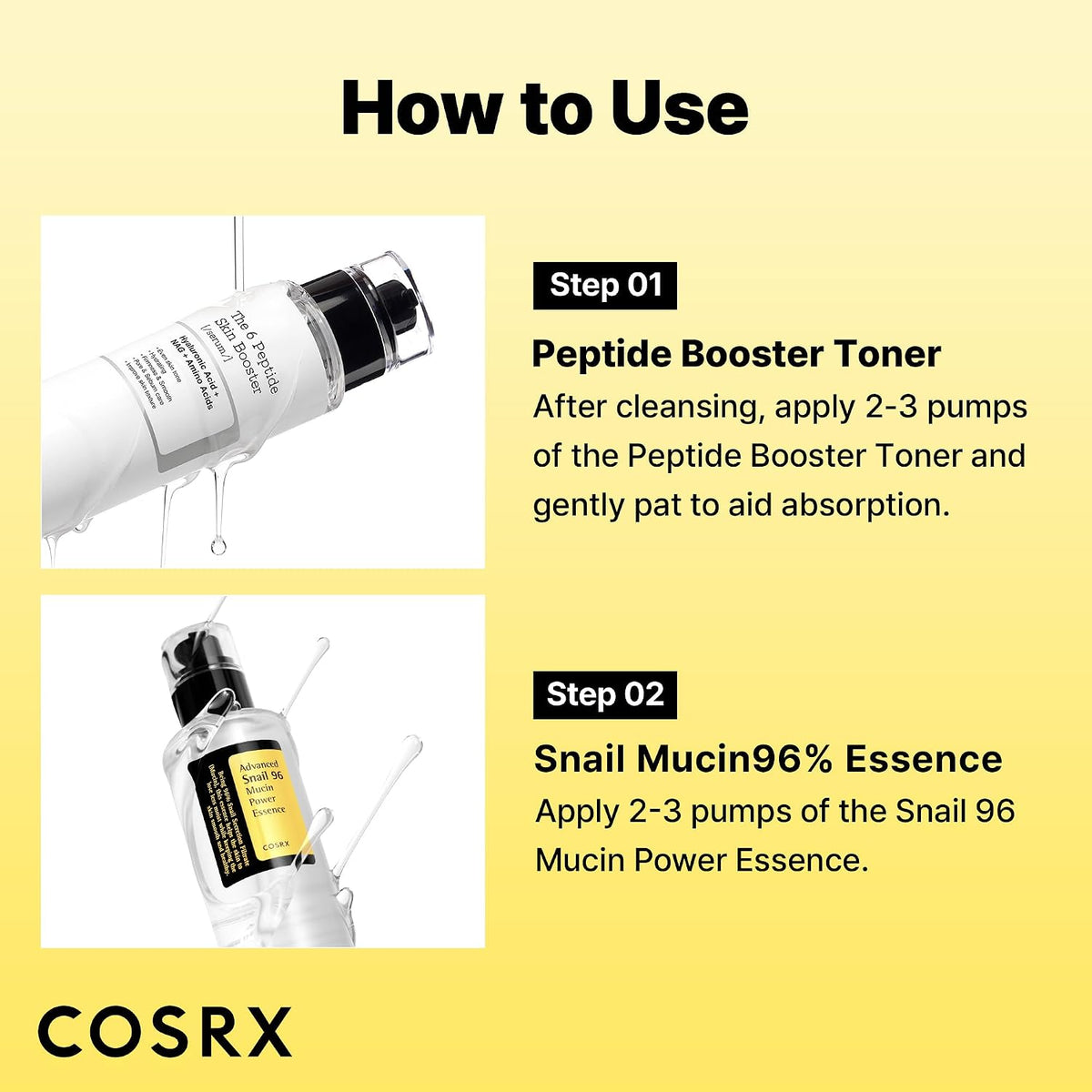 COSRX Snail Mucin 96 Essence and Peptide Booster Set - view 6