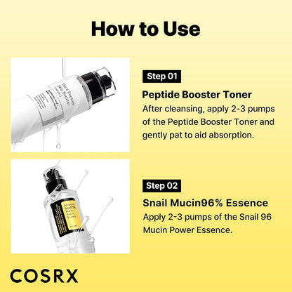 COSRX Snail Mucin 96 Essence and Peptide Booster Set - view 6