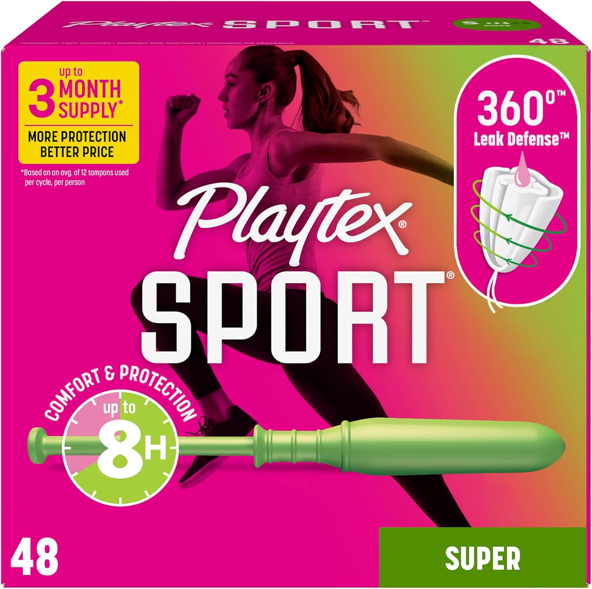 Playtex Sport Tampons Super, Fragrance Free - 48 Count — product view