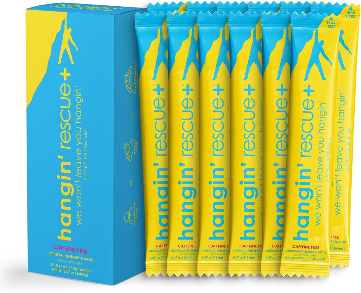 Hangin' Rescue+ Electrolyte Drink Mix Original, 12 Sachets — product view