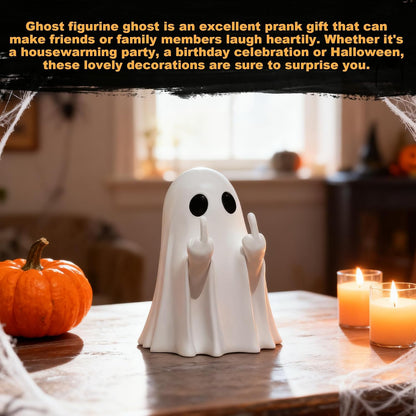 Chgfs Halloween Ghost Figurine, White Ceramic Finger Ghost Ornament - view 4