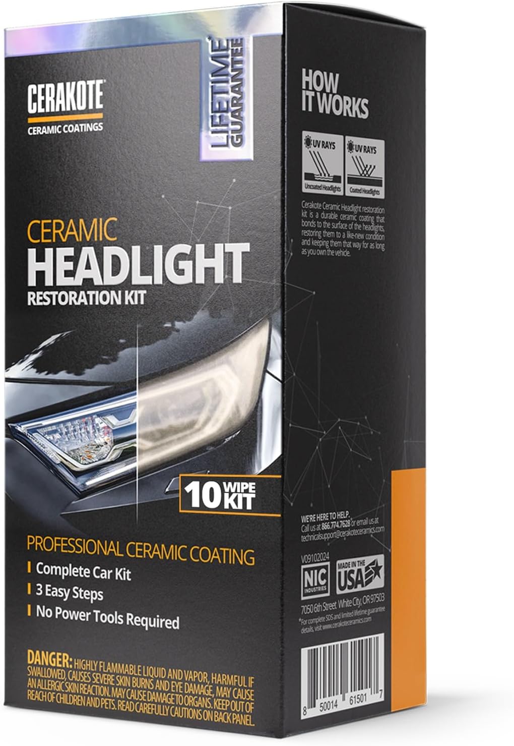 Cerakote Ceramic Headlight Restoration Kit, 10 Wipe Kit