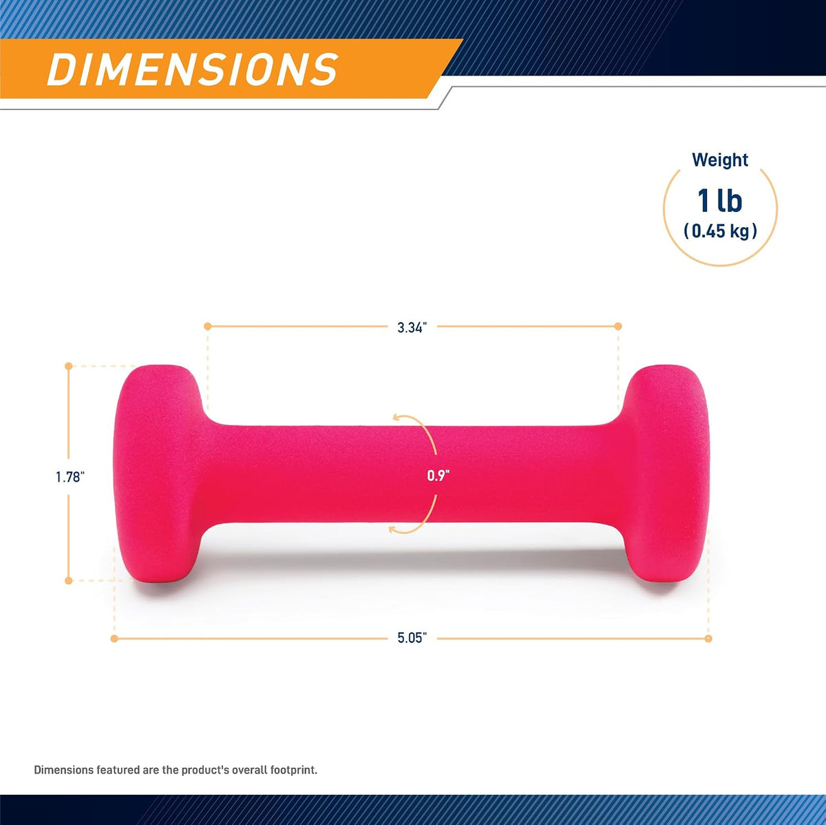 Marcy Neoprene Dumbbell 1 lb - Single, Fuchsia - view 2