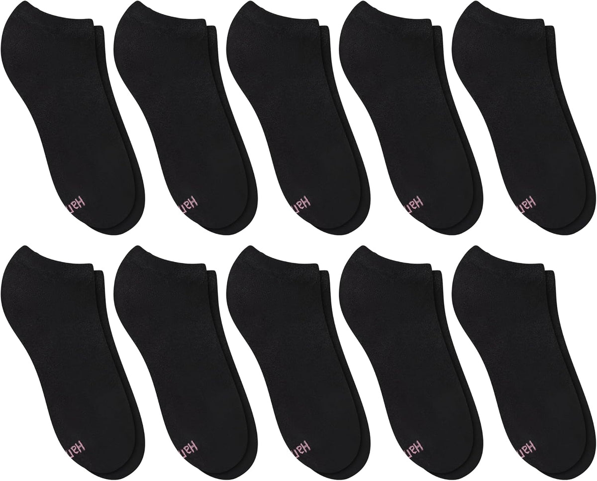 Hanes Women's Cool Comfort Low Cut Socks, 10 Pairs, Black, US 5-9 - view 4