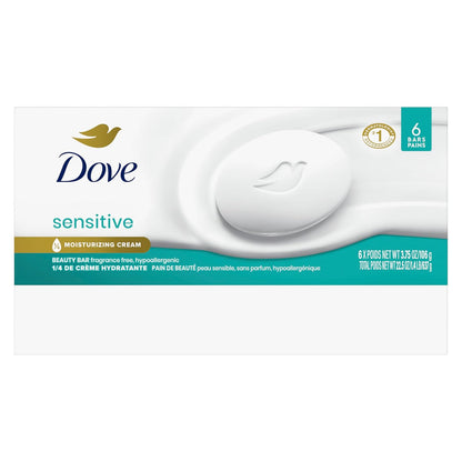 Dove Sensitive Beauty Bar Soap, Fragrance-Free, 3.75 oz, 6 Bars - view 2