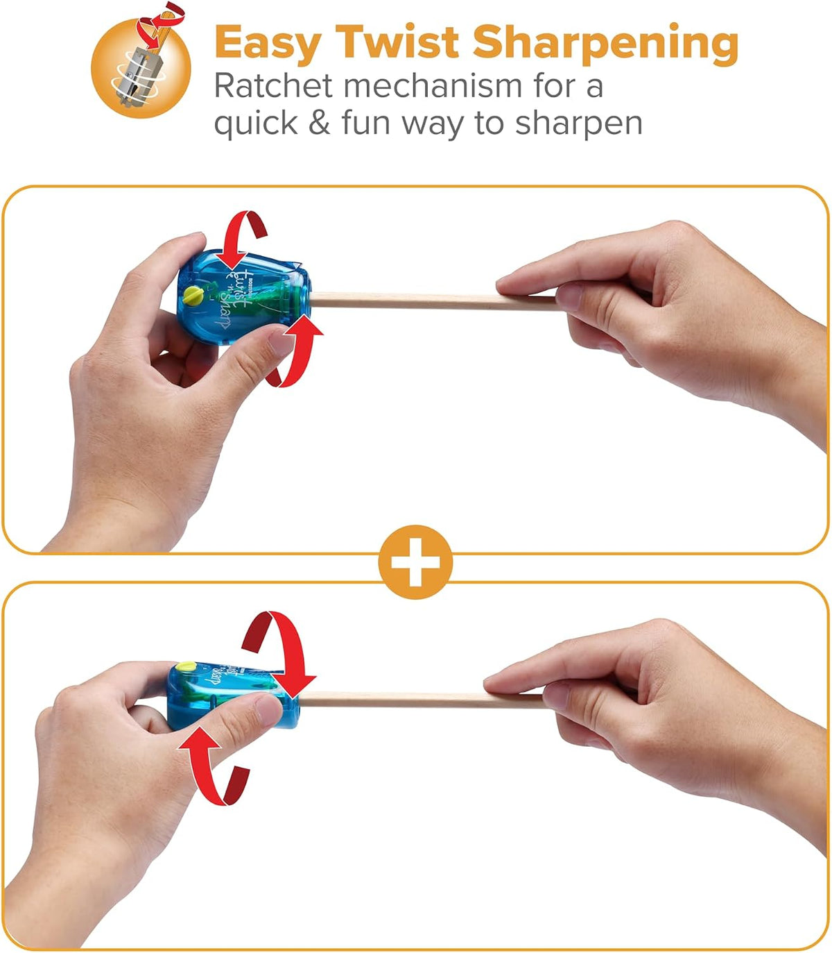 Bostitch Twist-n-Sharp Handheld Pencil Sharpener for Kids, Blue - view 5