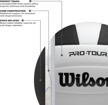 Wilson Pro Tour Indoor Volleyball, Black/White, Official Size - view 6