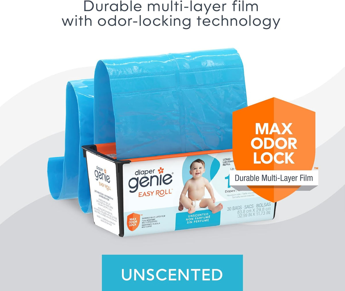 Diaper Genie Easy Roll Nappy Pail Refill, 30 Bags - view 2