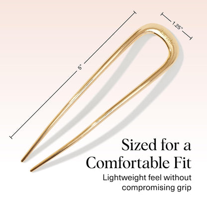 Kitsch French Hair Pin, Gold - 1 Piece - view 5
