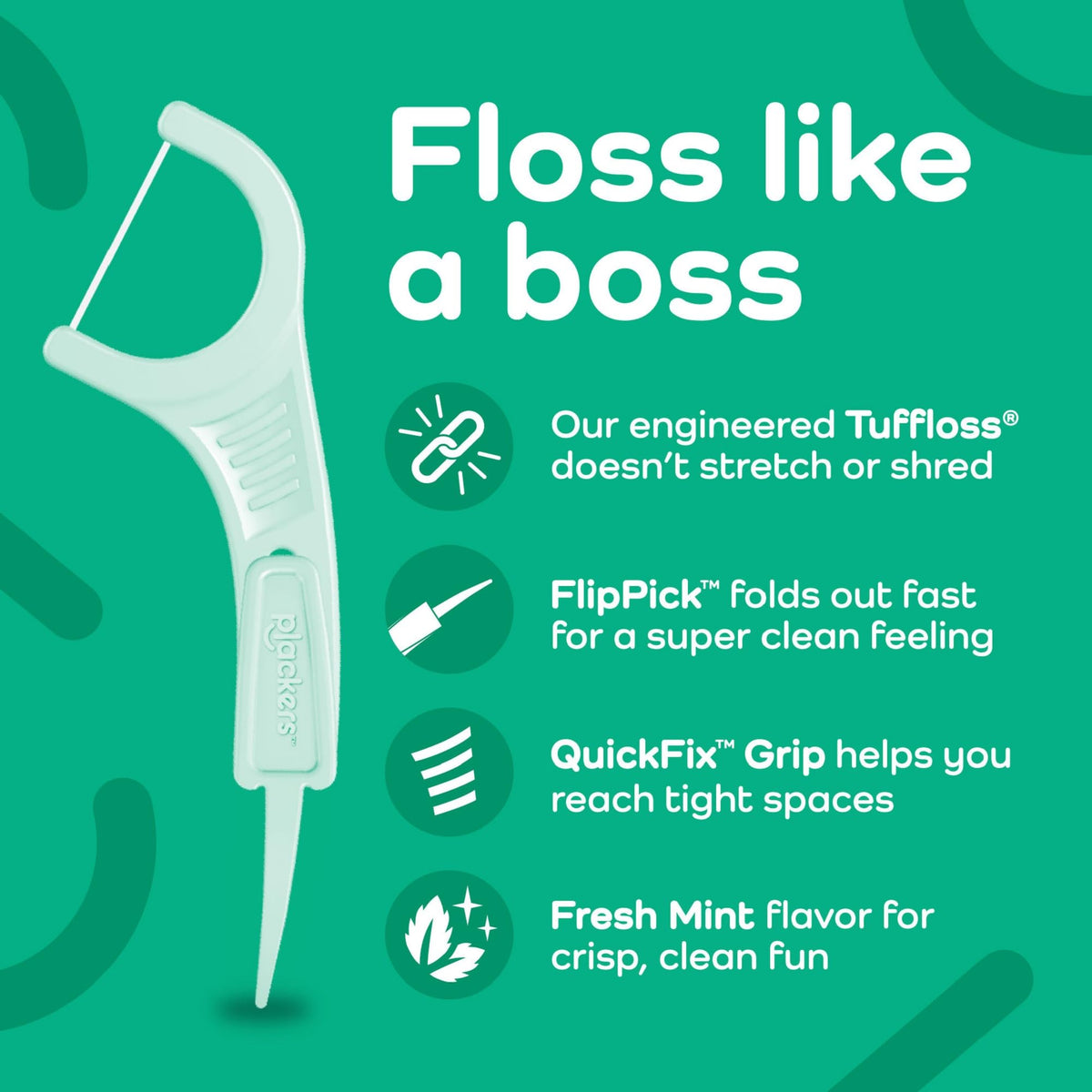 Plackers Micro Line Floss Picks, Fresh Mint, 90 Count, Pack of 3 - view 3