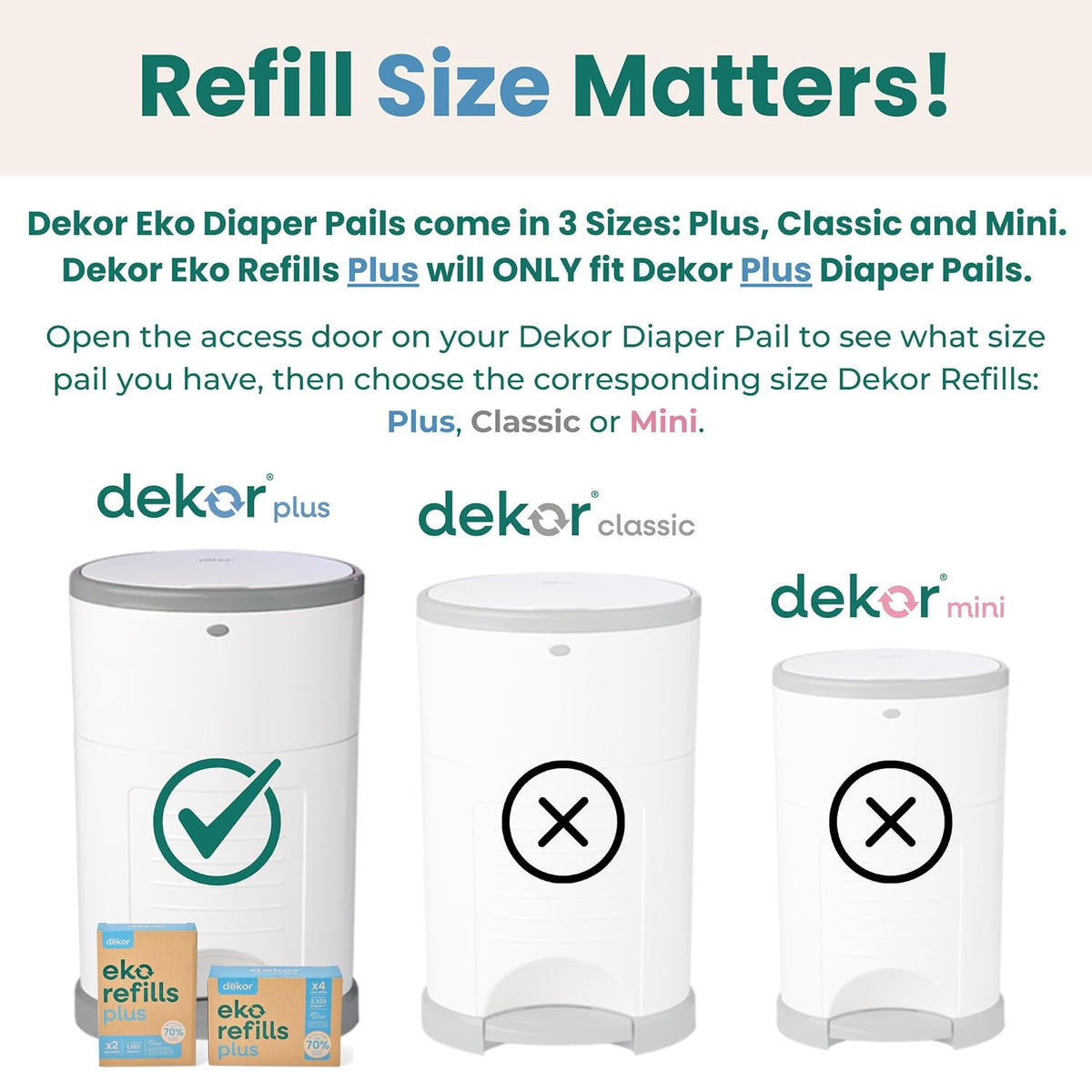 Diaper Dekor Plus Nappy Pail Refills, 4 Count, Unscented - view 3