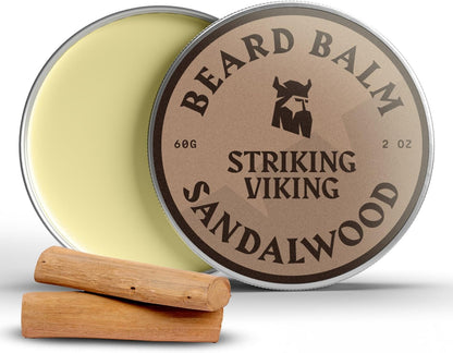 Striking Viking Beard Balm for Men, Sandalwood Scent, 2 oz
