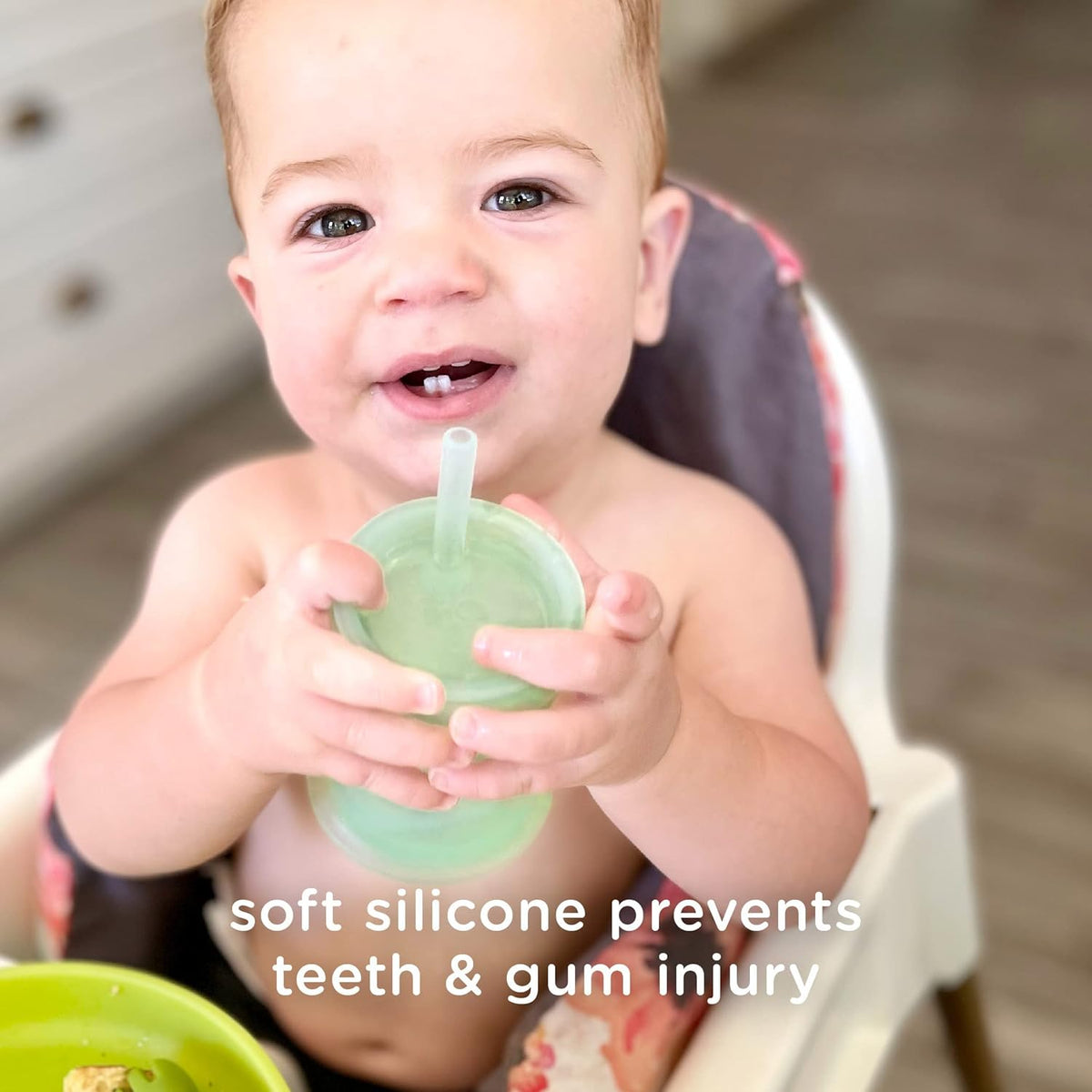 Olababy Silicone Straw Training Cup, Mint, 5 oz - view 5